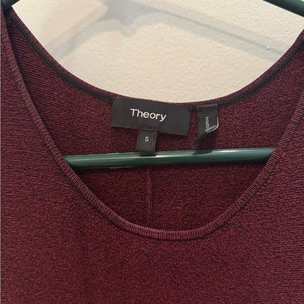 Theory Knit Flare Mini Dress in Burgundy - Picture 6 of 12